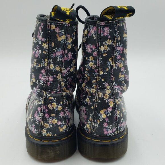 Dr. Martens Black Floral Combat Boots - Picture 5 of 11